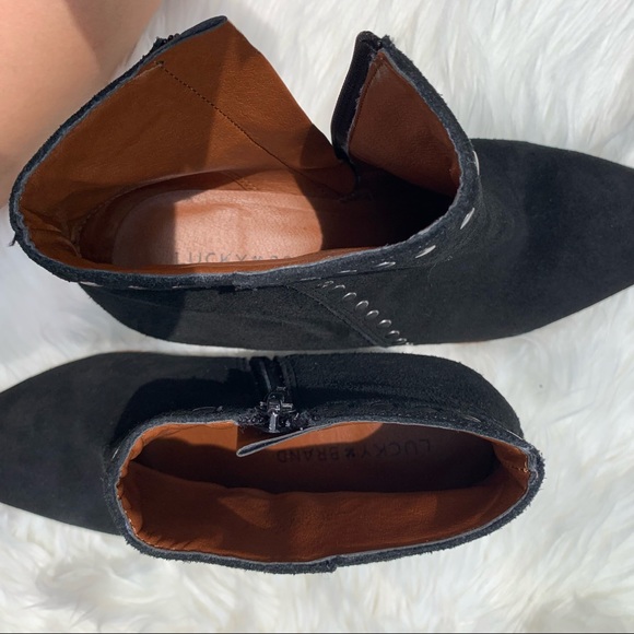 Lucky Brand Linnea Pointed Toe Studded Black Boot - Picture 9 of 9